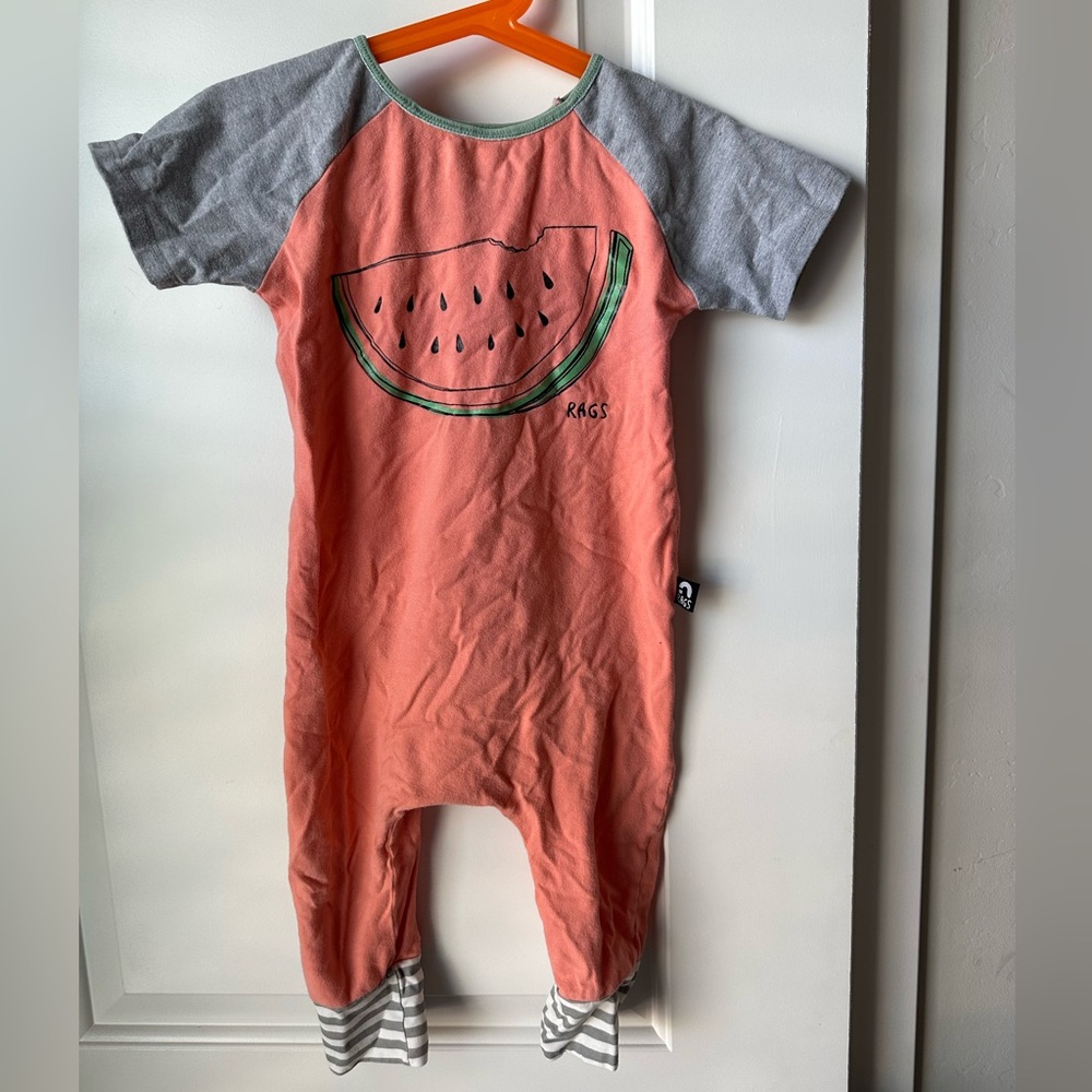 Rags to Raches 3T 4T watermelon romper